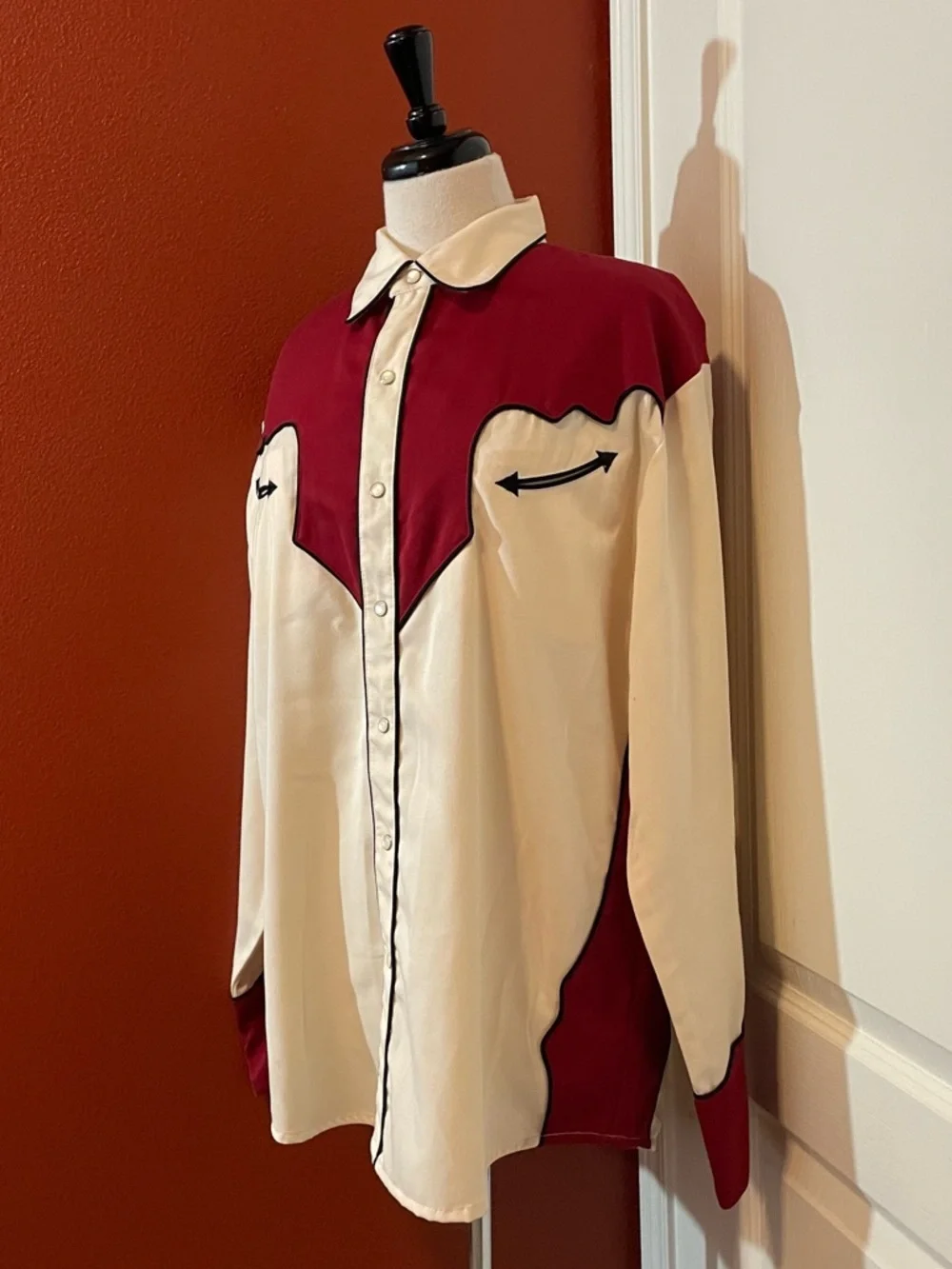 Classic Western Men’s Vintage Pearl Snap‎ Retro Rodeo Cowboy Long Sleeve Shirt